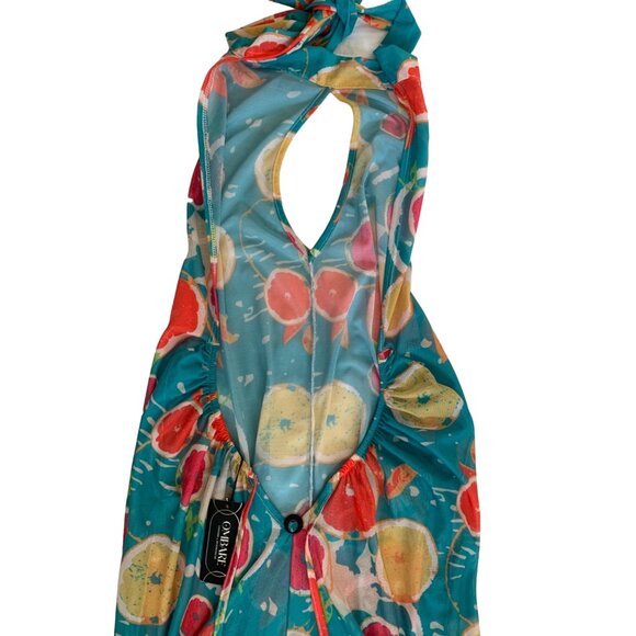 Ombare Karpo Swim Cover Up Jumpsuit Romper Sheer Resort Halter S/M NWT 7045 - Picture 11 of 16